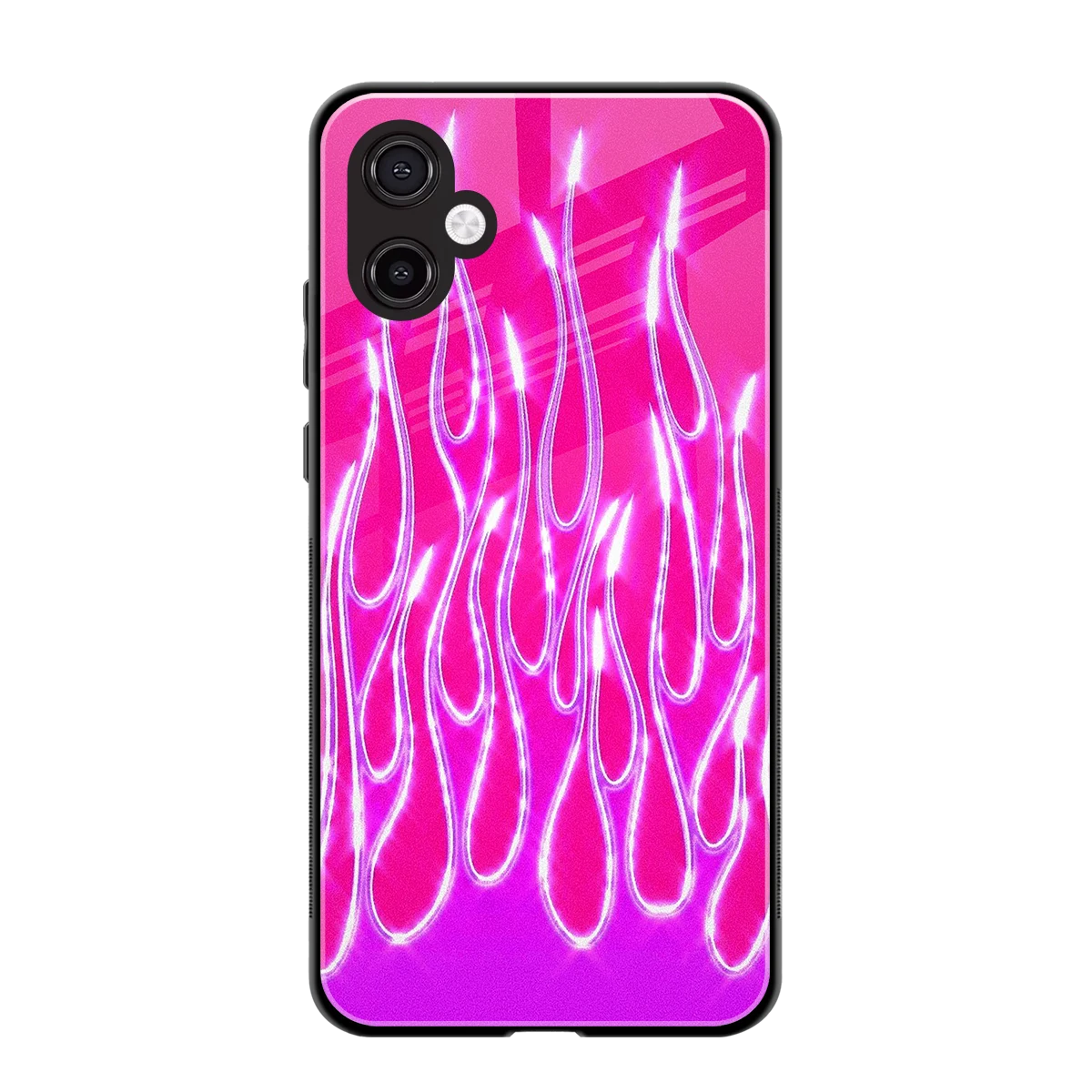 Flames Hot Pink back phone cover | glass case for samsung galaxy a06 5g