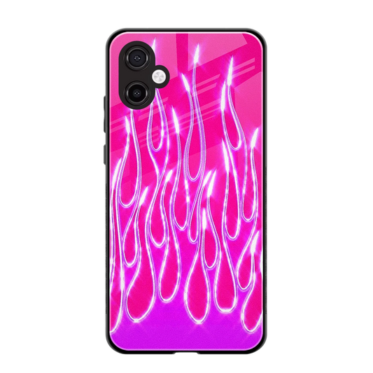 Flames Hot Pink back phone cover | glass case for samsung galaxy a06 5g