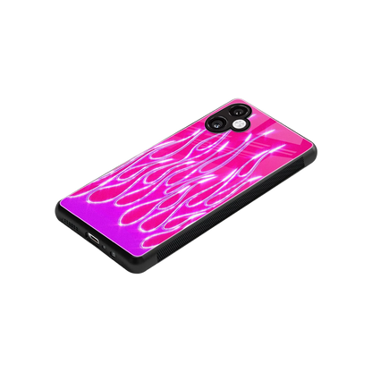 Flames Hot Pink stylish phone case for samsung galaxy a06 5g | glossy glass and slim fit