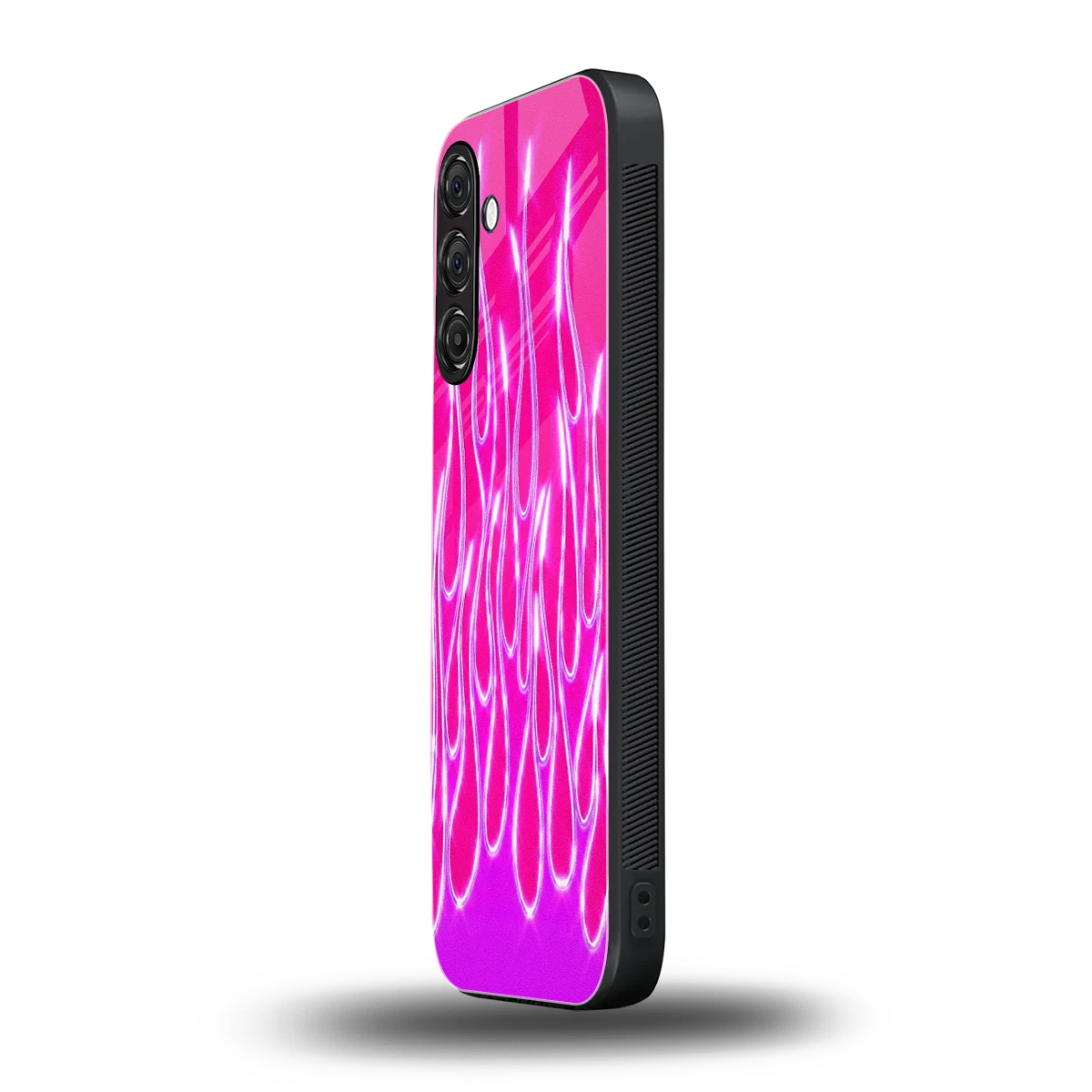 Flames Hot Pink samsung galaxy a55 5g mobile cover | shockproof glass phone case