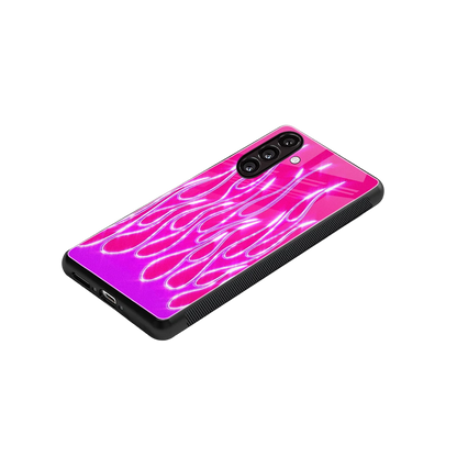 Flames Hot Pink stylish phone case for samsung galaxy a55 5g | glossy glass and slim fit