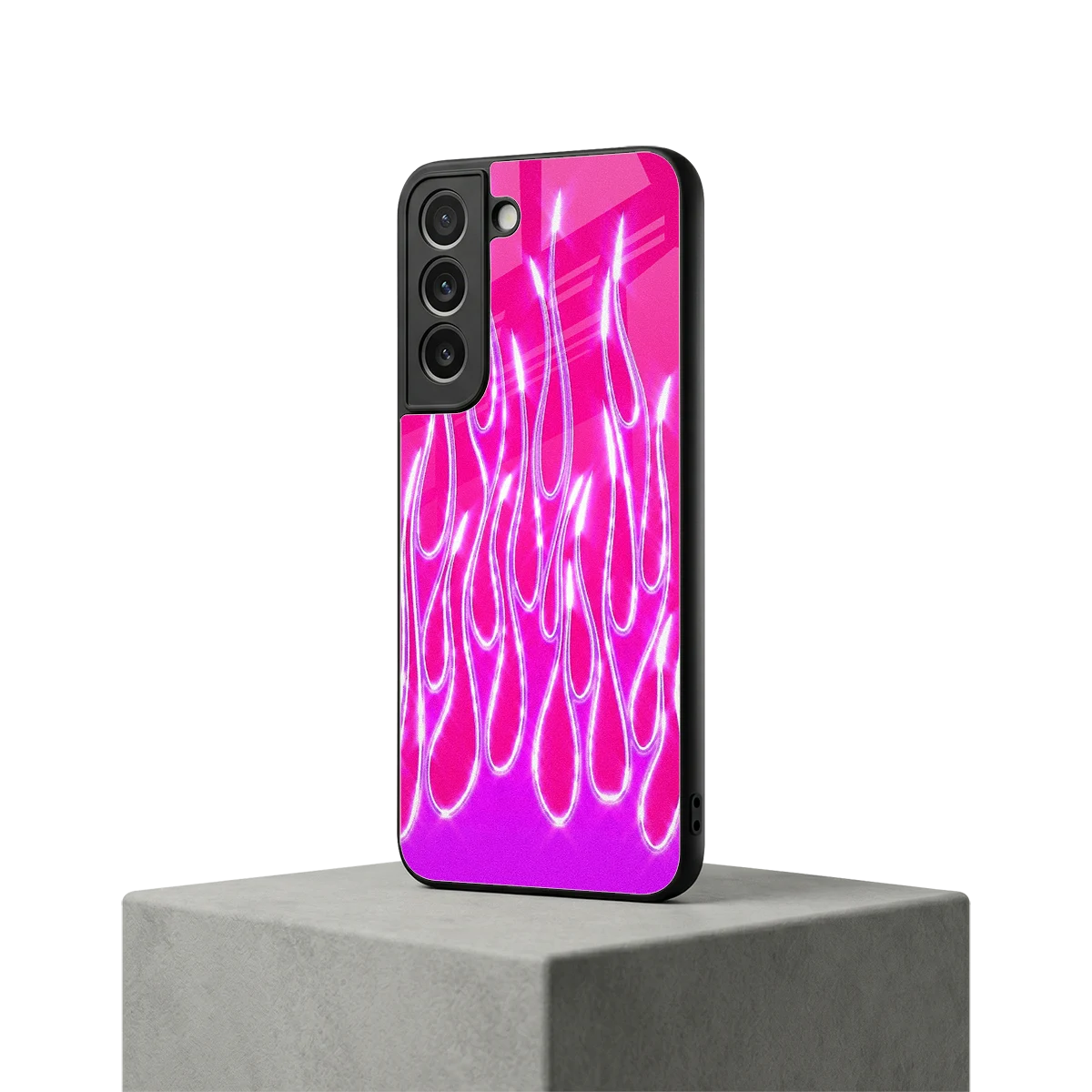 Flames Hot Pink samsung galaxy s22 mobile cover | shockproof glass phone case