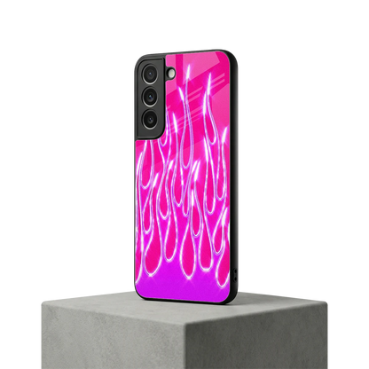 Flames Hot Pink samsung galaxy s22 mobile cover | shockproof glass phone case