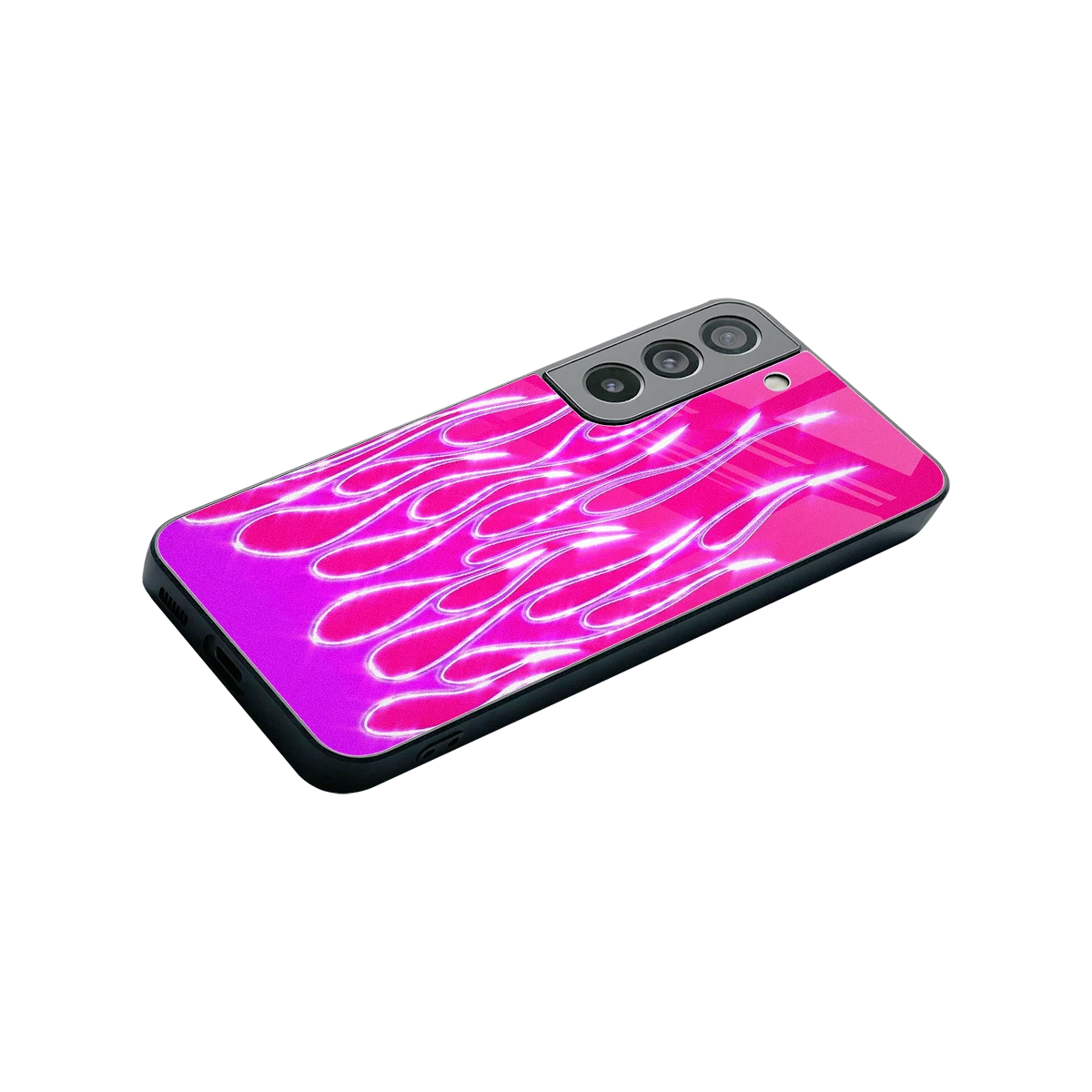 Flames Hot Pink stylish phone case for samsung galaxy s22 | glossy glass and slim fit