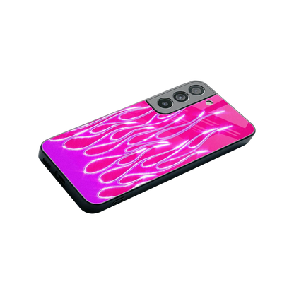 Flames Hot Pink stylish phone case for samsung galaxy s22 | glossy glass and slim fit