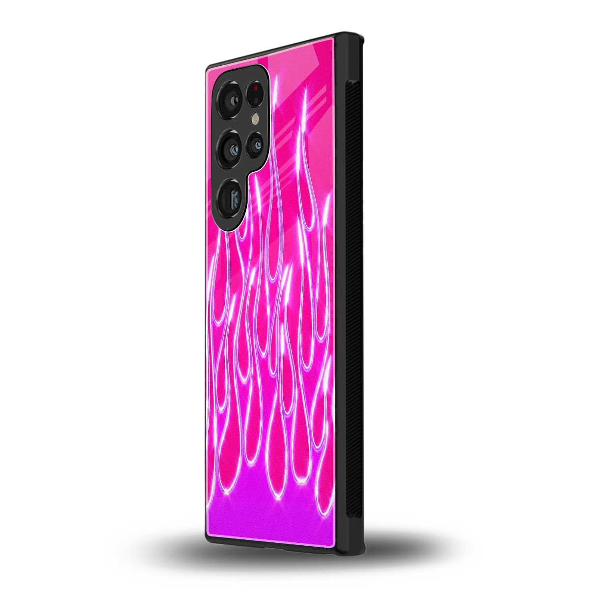 Flames Hot Pink samsung galaxy s23 ultra mobile cover | shockproof glass phone case