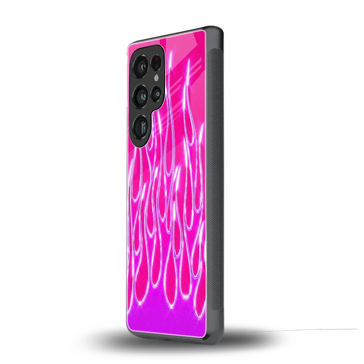 Flames Hot Pink samsung galaxy s25 ultra mobile cover | shockproof glass phone case
