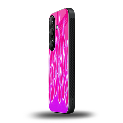Flames Hot Pink samsung galaxy s25 mobile cover | shockproof glass phone case