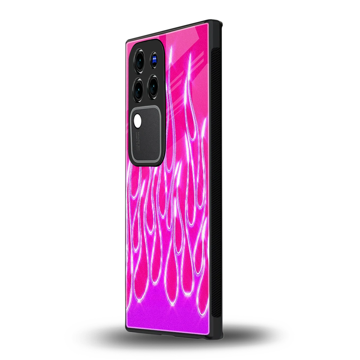 Flames Hot Pinkvivo v30 pro mobile cover | shockproof glass phone case