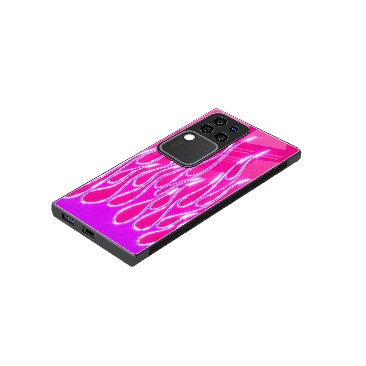 Flames Hot Pink stylish phone case forvivo v30 pro | glossy glass and slim fit