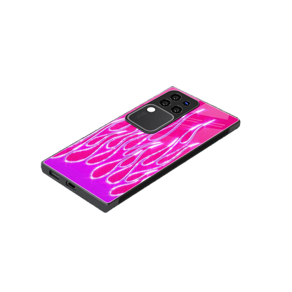 Flames Hot Pink stylish phone case forvivo v30 pro | glossy glass and slim fit