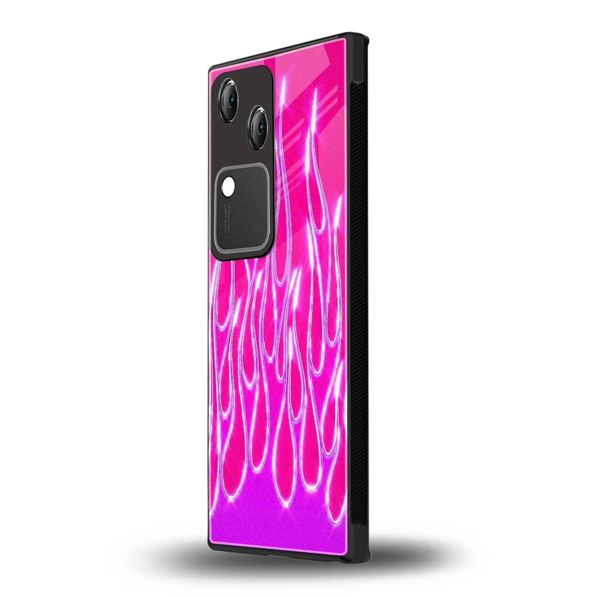 Flames Hot Pink vivo v30 mobile cover | shockproof glass phone case