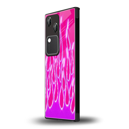 Flames Hot Pink vivo v30 mobile cover | shockproof glass phone case