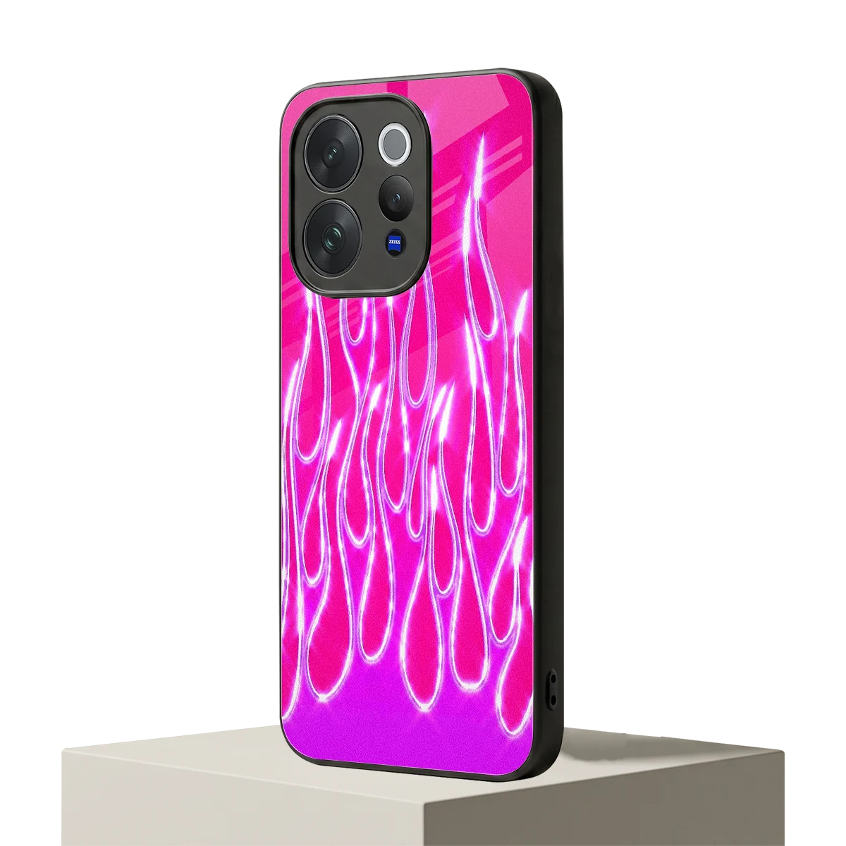 Flames Hot Pink vivo v70 mobile cover | shockproof glass phone case