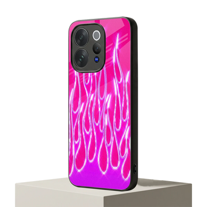Flames Hot Pink vivo v70 mobile cover | shockproof glass phone case