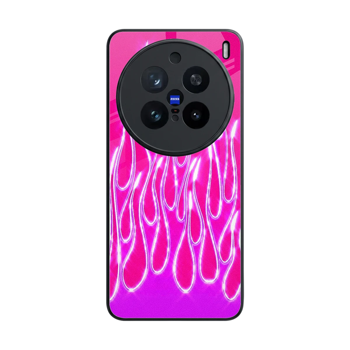 Flames Hot Pink back phone cover | glass case for vivo x200 pro
