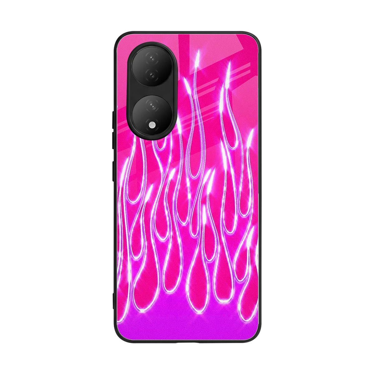 Flames Hot Pink back phone cover | glass case for Vivo-y100