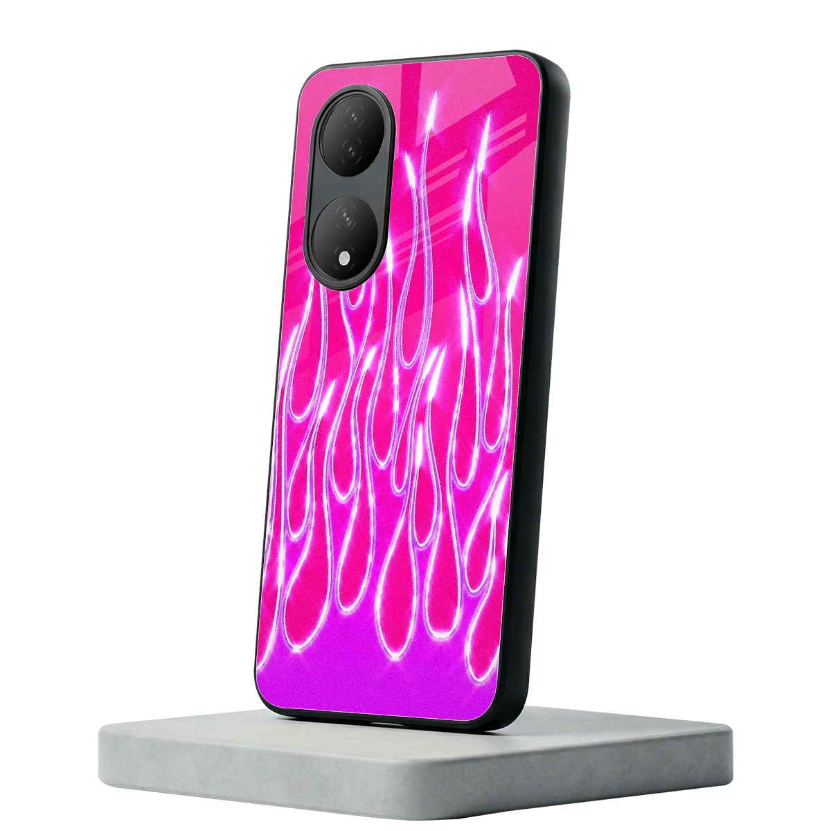 Flames Hot Pink Vivo-y100 mobile cover | shockproof glass phone case