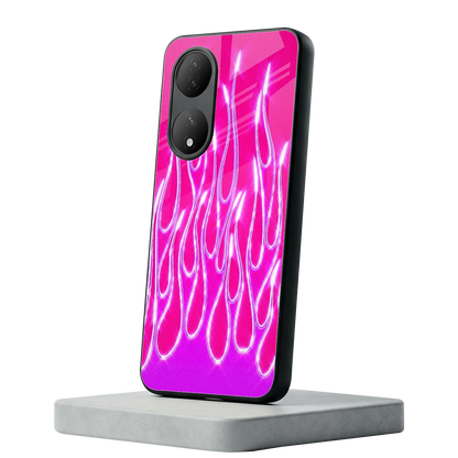 Flames Hot Pink Vivo-y100 mobile cover | shockproof glass phone case