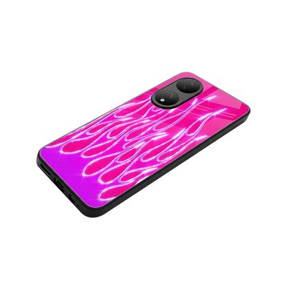 Flames Hot Pink stylish phone case for Vivo-y100 | glossy glass and slim fit