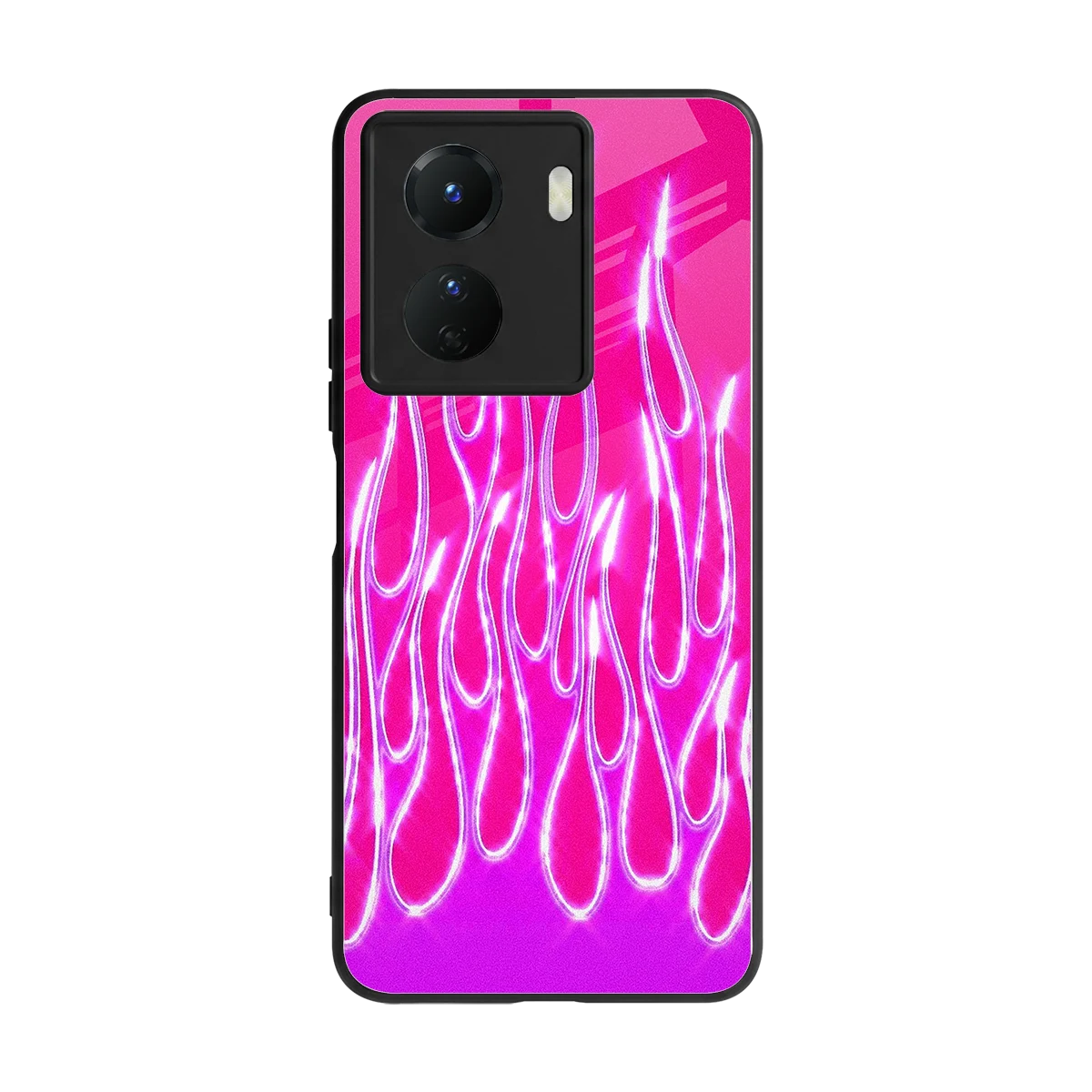 Flames Hot Pink back phone cover | glass case for vivo y16