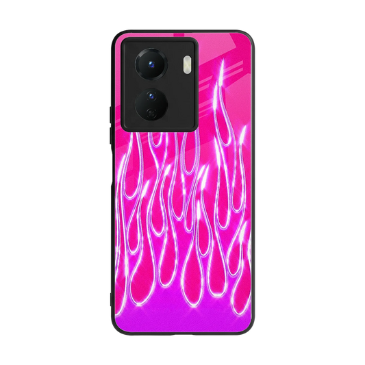 Flames Hot Pink back phone cover | glass case for vivo y16