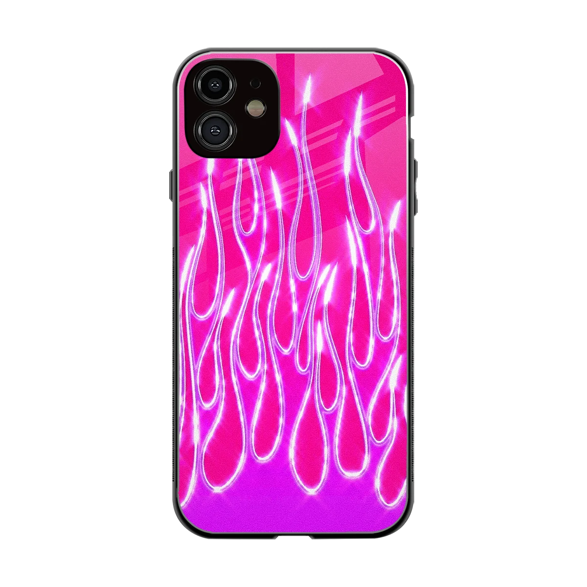 Flames Hot Pink back phone cover | glass case for iphone 11