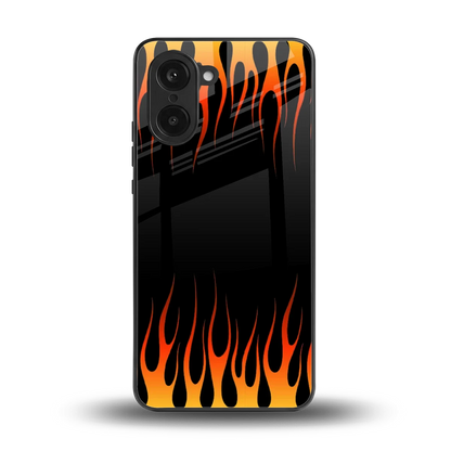 Flames Hot Red back phone cover | glass case for oneplus nord ce5 5g