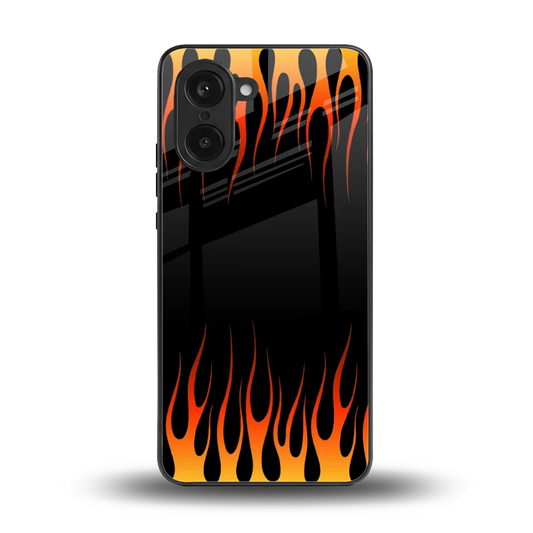 Flames Hot Red back phone cover | glass case for oneplus nord ce5 5g