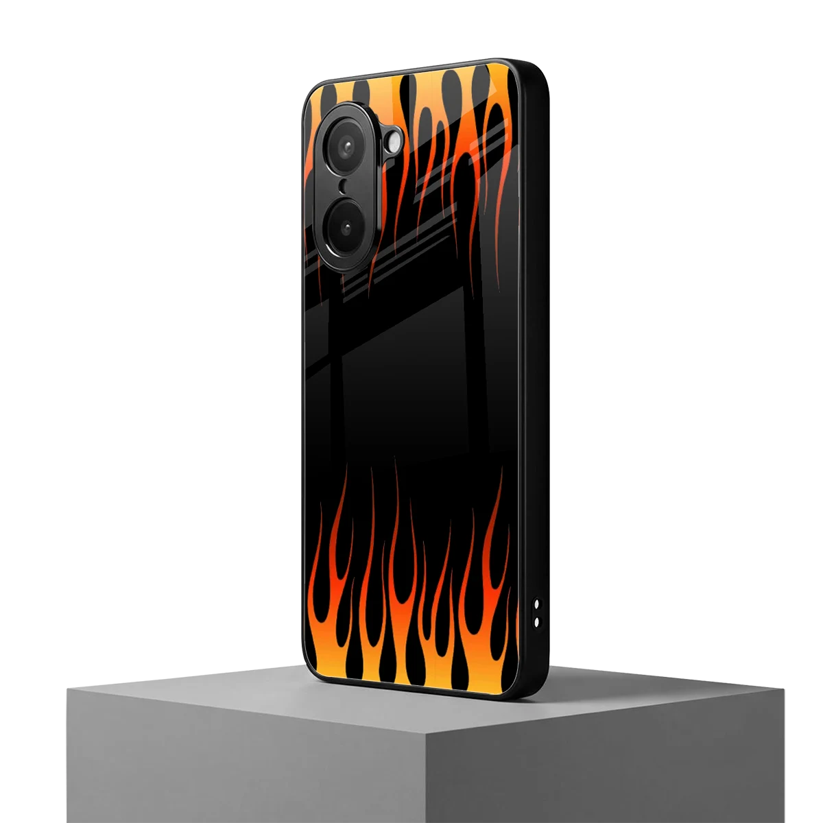 Flames Hot Red oneplus nord ce5 5g mobile cover | shockproof glass phone case