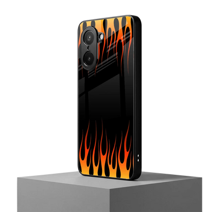 Flames Hot Red oneplus nord ce5 5g mobile cover | shockproof glass phone case