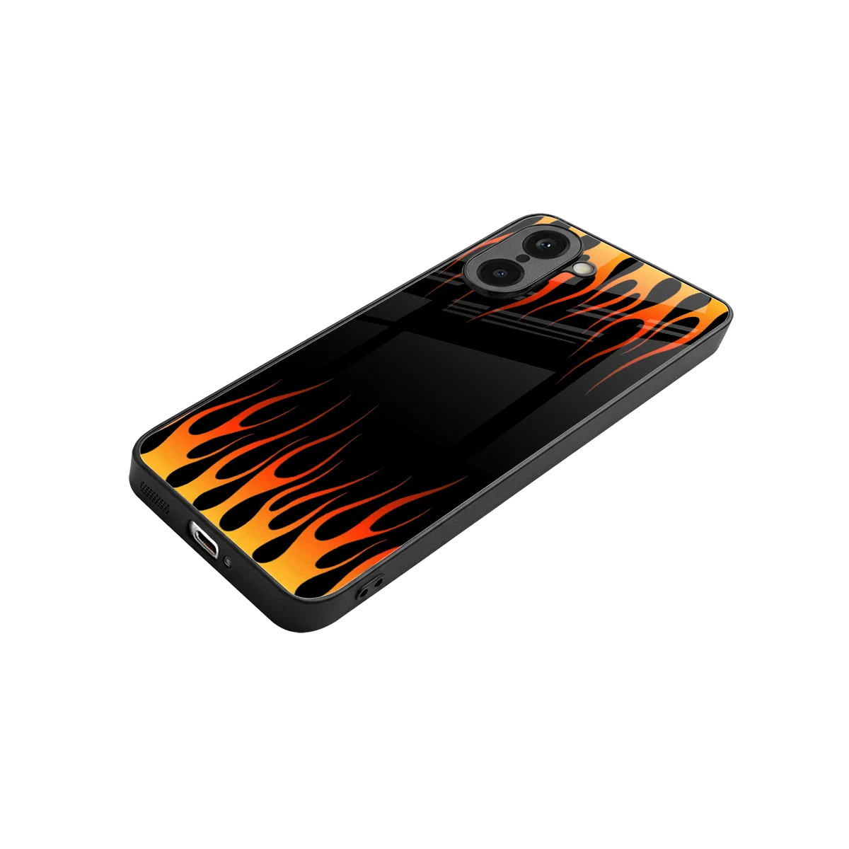 Flames Hot Red stylish phone case for oneplus nord ce5 5g | glossy glass and slim fit