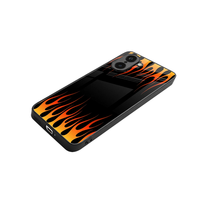 Flames Hot Red stylish phone case for oneplus nord ce5 5g | glossy glass and slim fit
