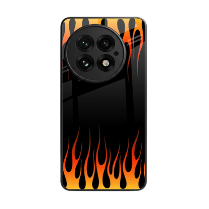 Flames Hot Red back phone cover | glass case for oneplus 13