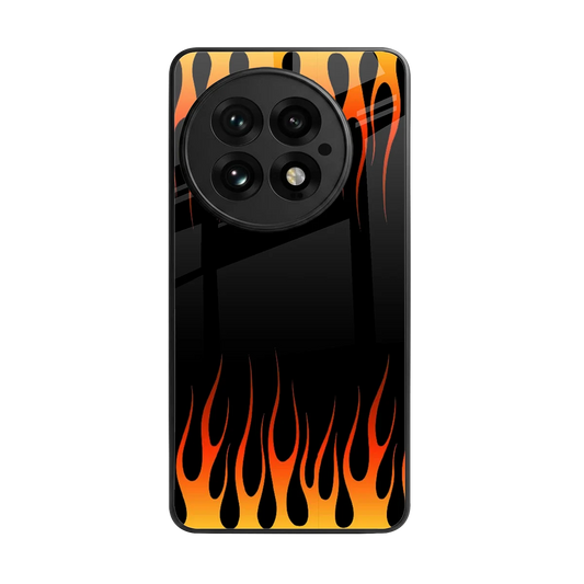 Flames Hot Red back phone cover | glass case for oneplus 13