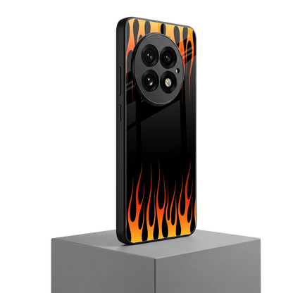 Flames Hot Red oneplus 13 mobile cover | shockproof glass phone case