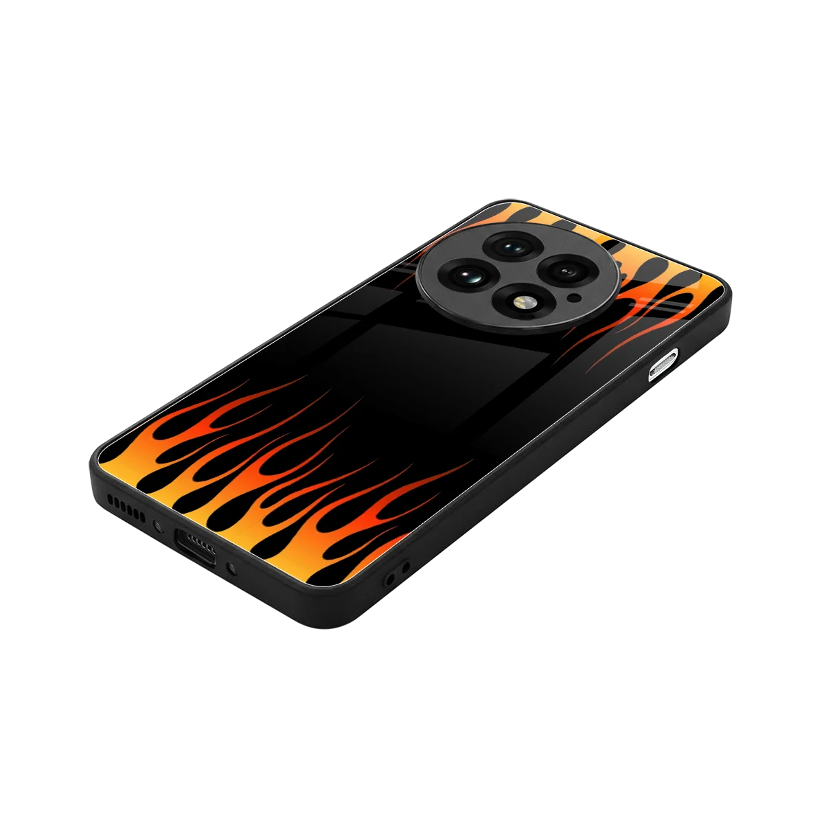 Flames Hot Red stylish phone case for oneplus 13 | glossy glass and slim fit