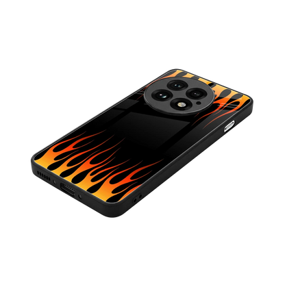 Flames Hot Red stylish phone case for oneplus 13 | glossy glass and slim fit