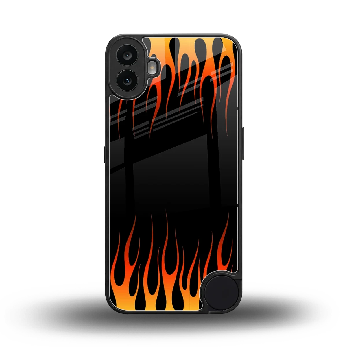Flames Hot Red back phone cover | glass case for cmf nothing phone 1