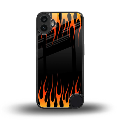 Flames Hot Red back phone cover | glass case for cmf nothing phone 1