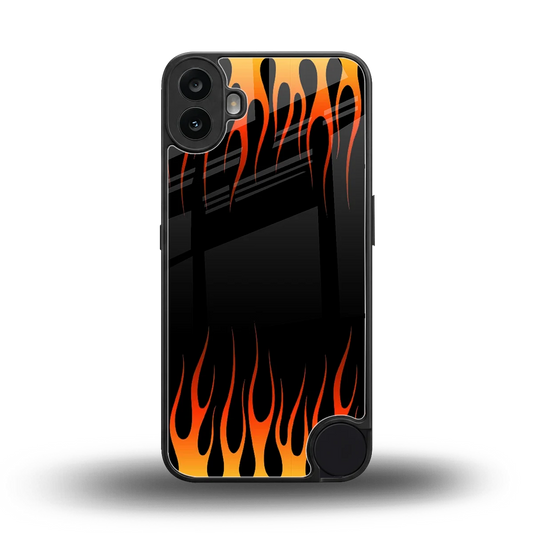 Flames Hot Red back phone cover | glass case for cmf nothing phone 1