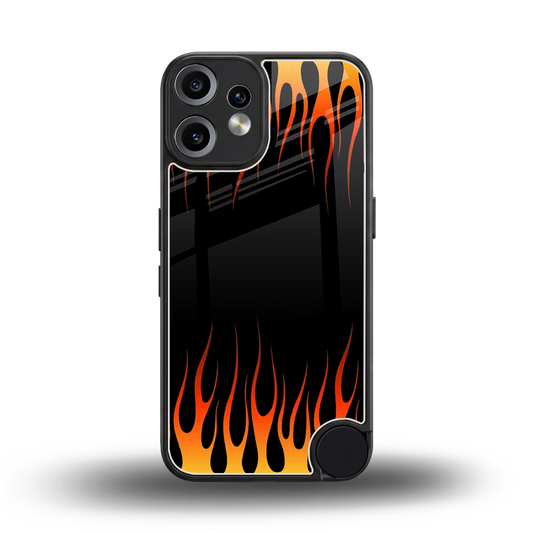 Flames Hot Red back phone cover | glass case for cmf nothing phone 2 pro
