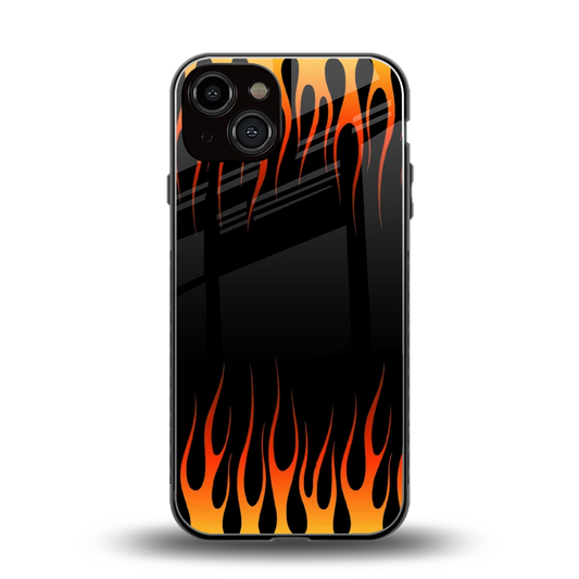 Flames Hot Red back phone cover | glass case for iphone 14