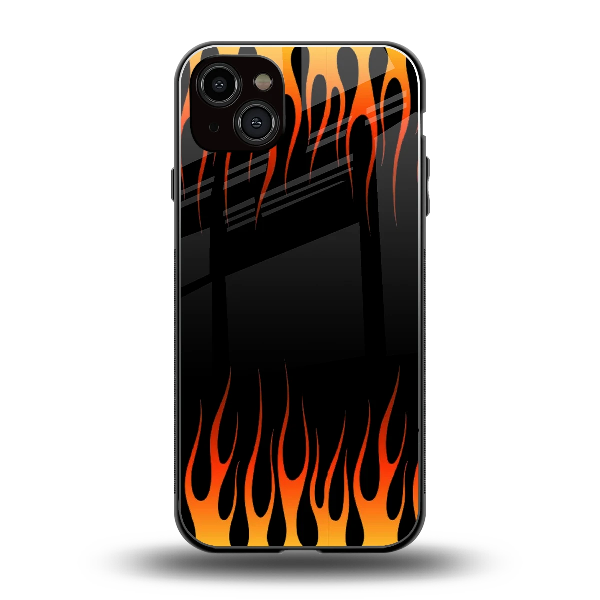 Flames Hot Red back phone cover | glass case for iphone 14 plus