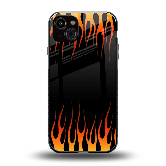 Flames Hot Red back phone cover | glass case for iphone 14 plus