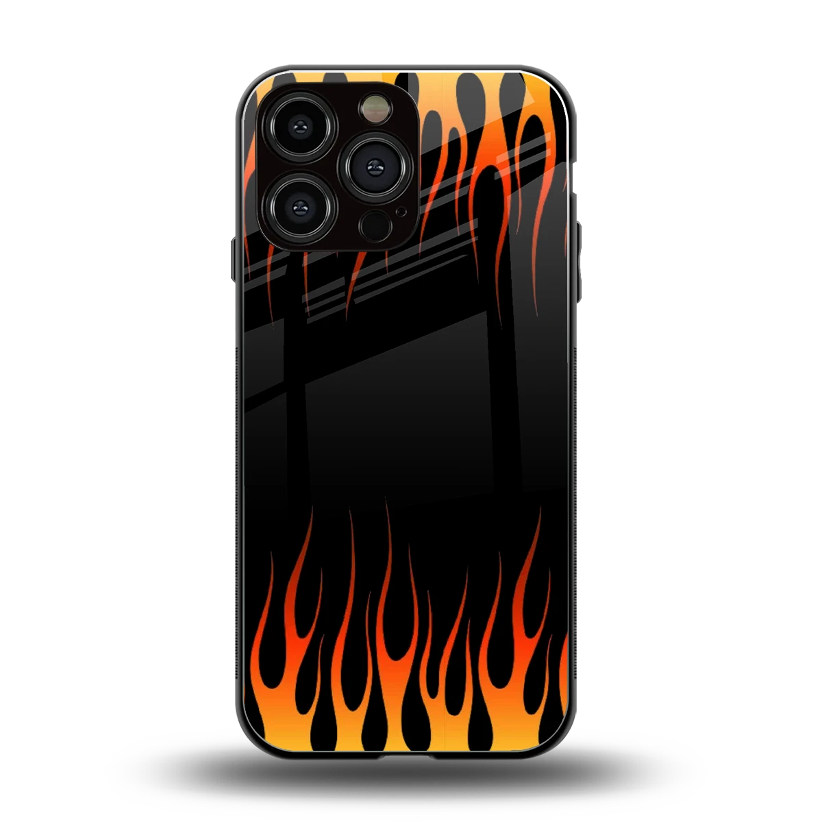Flames Hot Red back phone cover | glass case for iphone 15 pro max