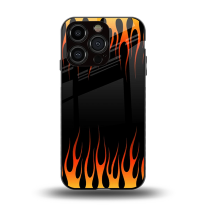 Flames Hot Red back phone cover | glass case for iphone 15 pro