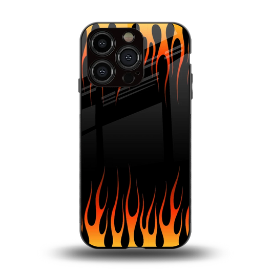 Flames Hot Red back phone cover | glass case for iphone 15 pro