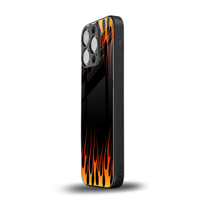 Flames Hot Red iphone 15 pro mobile cover | shockproof glass phone case