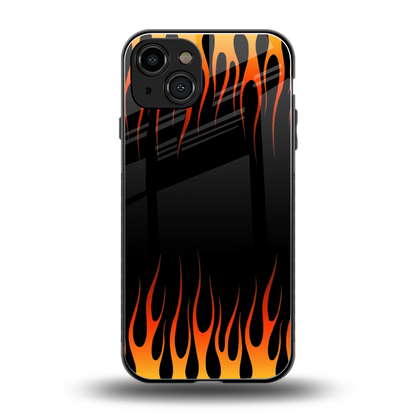 Flames Hot Red back phone cover | glass case for iphone 15